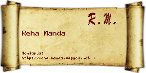Reha Manda névjegykártya